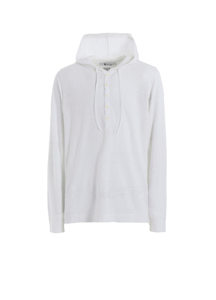 Y's for men x 120% LINO HENLEY HOODIE LONG SLEEVE T
