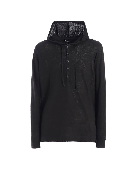 Y's for men x 120% LINO HENLEY HOODIE LONG SLEEVE T