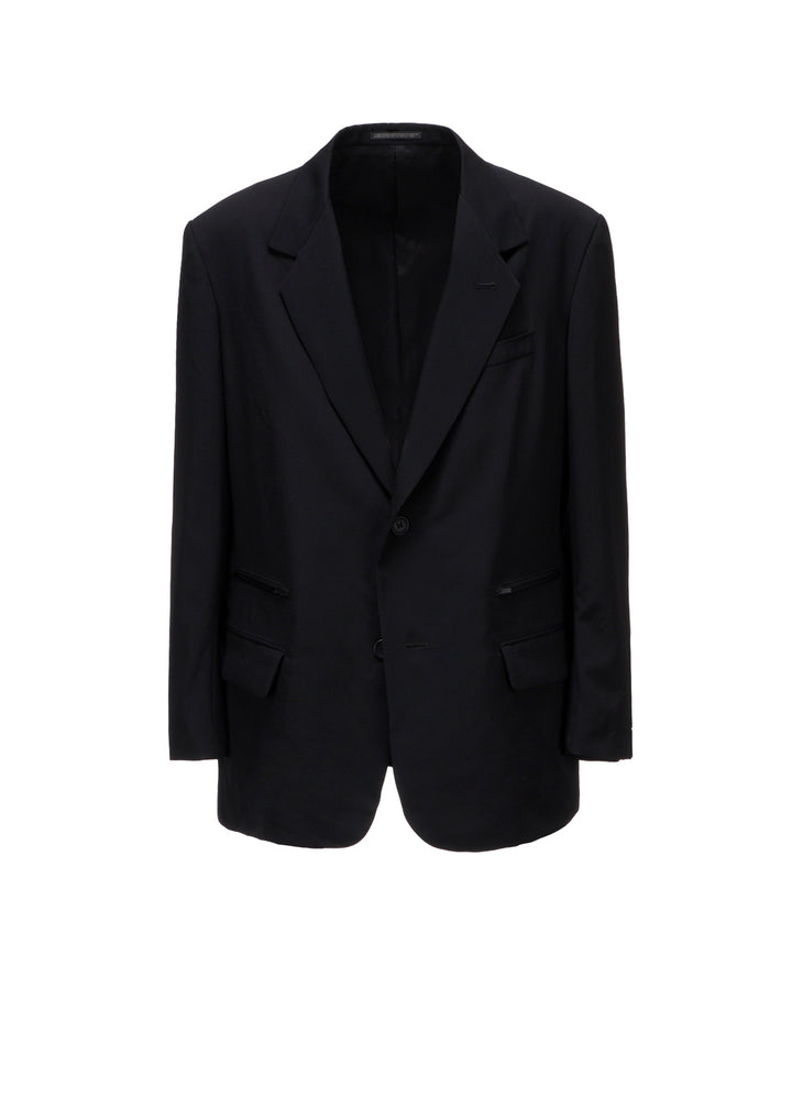 WOOL GABARDINE LEFT AND RIGHT CHANGE POCKET JACKET