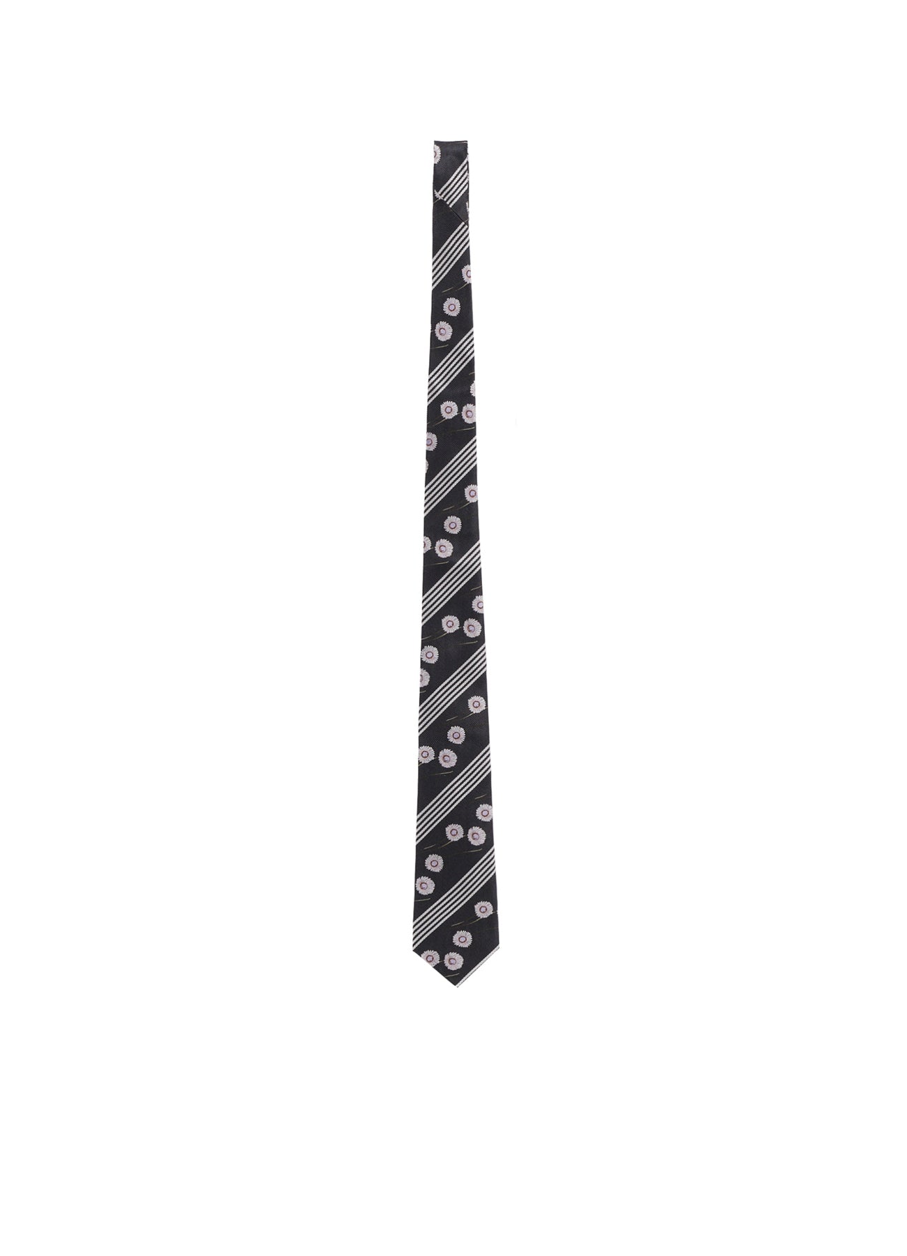 STRIPED FLORAL TIE – THE SHOP YOHJI YAMAMOTO