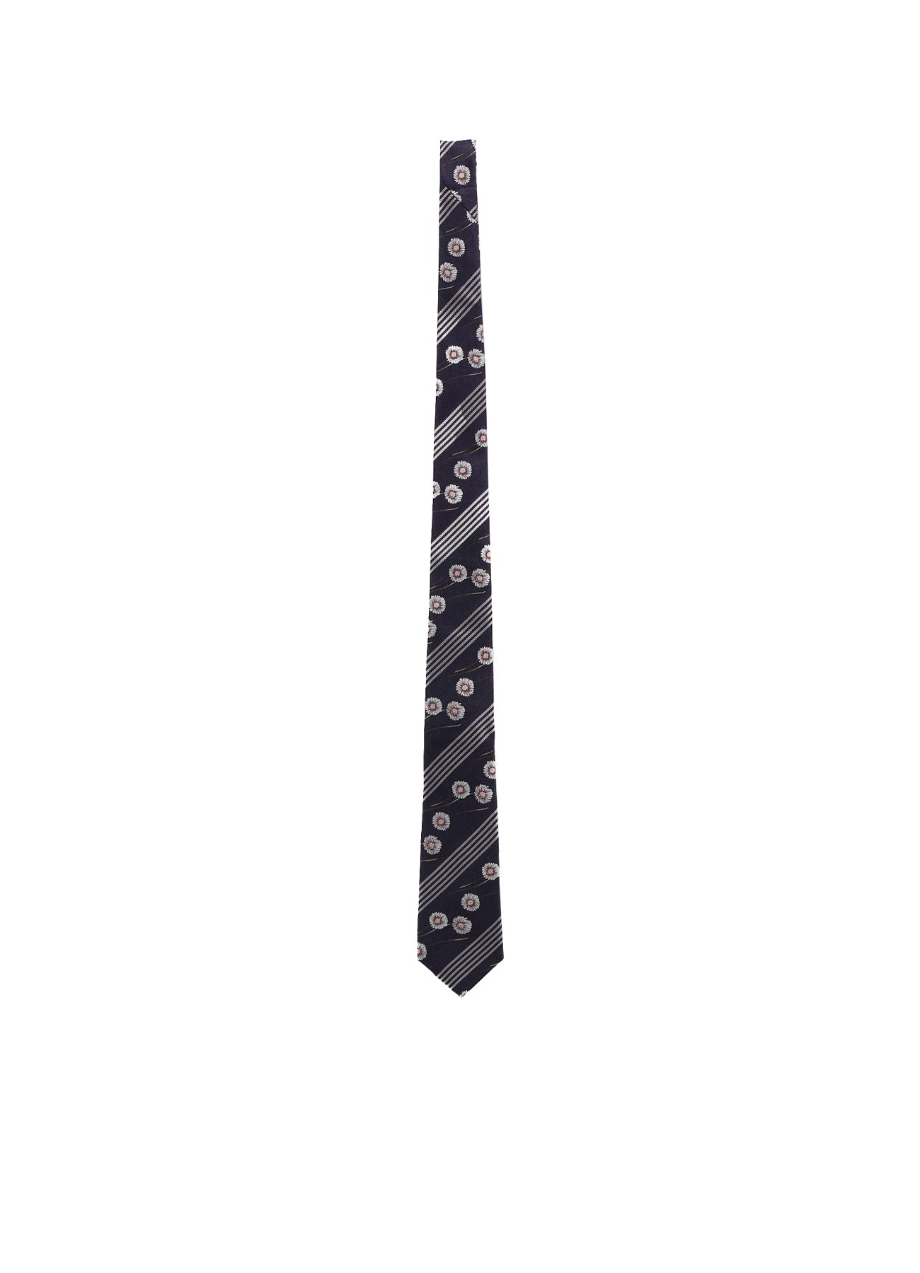 STRIPED FLORAL TIE – THE SHOP YOHJI YAMAMOTO