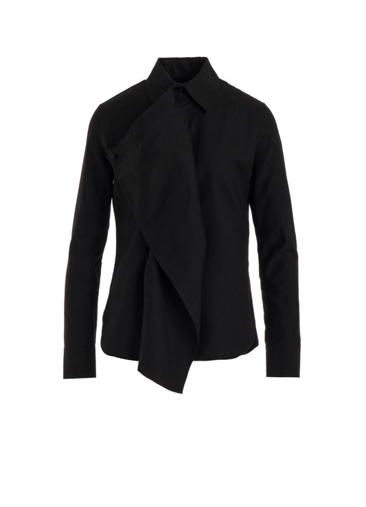 COTTON TWILL DRAPE BLOUSE