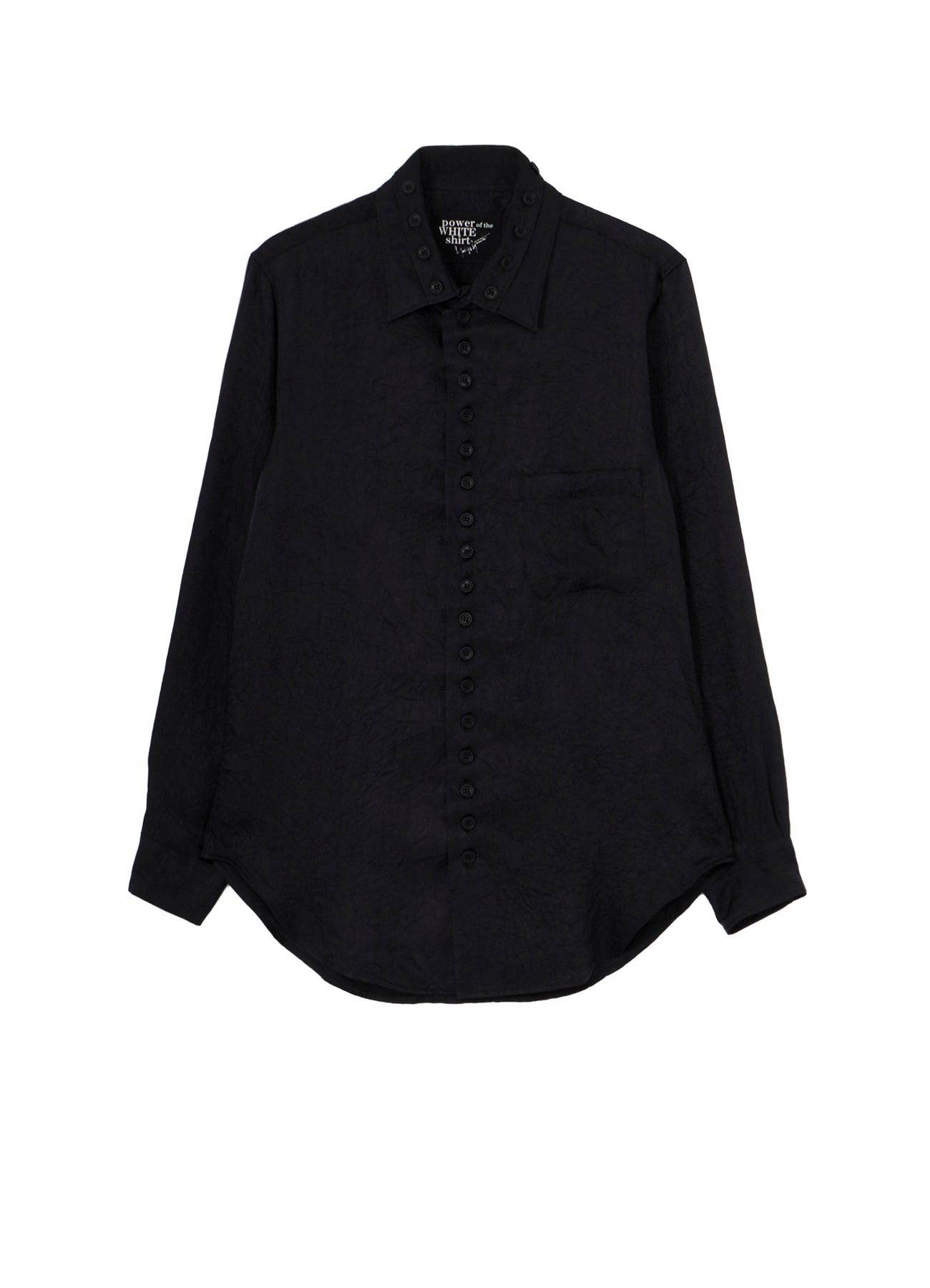 トップス Yohji Yamamoto UNBALANCED COLLAR BLOUSE TRIACETATE TWILL DOUBLE COLLAR BLOUSE – THE SHOP YOHJI YAMAMOTO