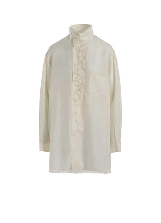 P・CUPRO LONG SLV MANY BUTTONS SHIRT