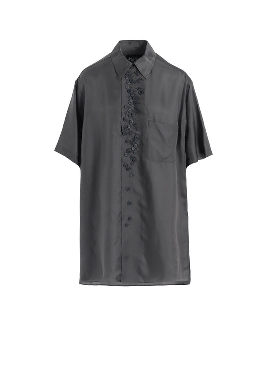 P・100/2 BROAD SHORT SLV MANY BUTTONS SHIRT
