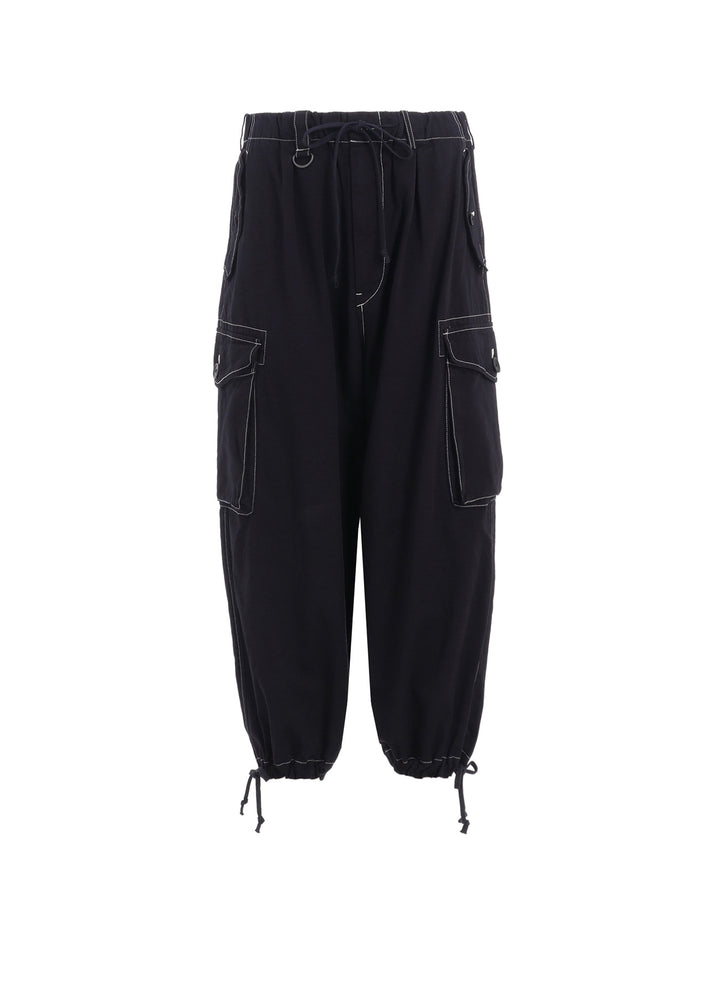 COTTON TWILL GARMENT DYED BALLOON CARGO PANTS