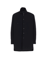 COTTON LINEN STAND COLLAR SHIRT