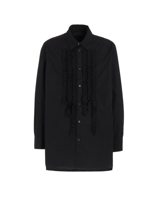 COTTON BROAD ASYMMETRICAL FRILL SHIRT