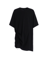 30/COTTON JERSEY ELASTIC DRAWSTRING GATHERED T-SHIRT