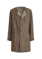 VIS/LI TWILL PIGMENT PRINT COLLARLESS LONG JACKET