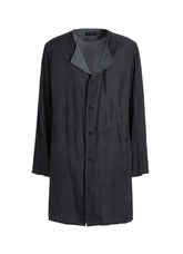 VIS/LI TWILL PIGMENT PRINT COLLARLESS LONG JACKET