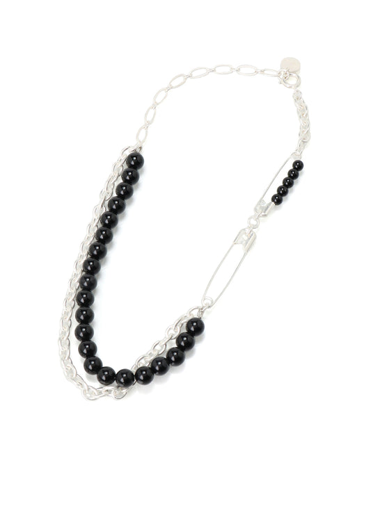 SAFETY PIN ONYX CHOKER