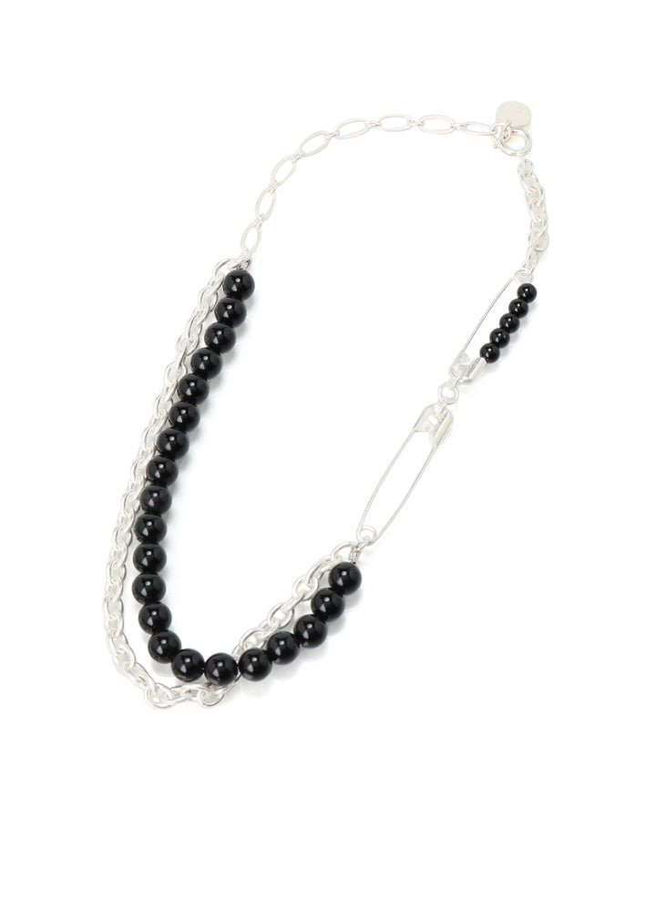 SAFETY PIN ONYX CHOKER
