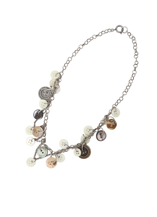 BRASS MULTI-BUTTON 2WAY NECKLACE