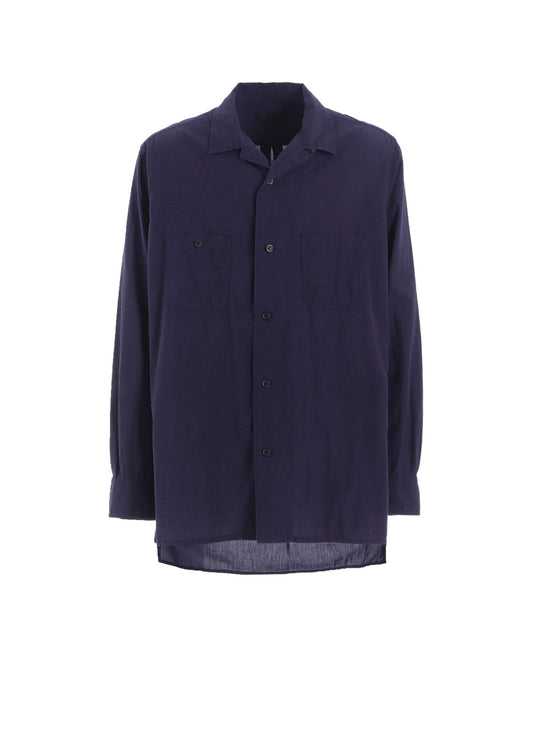 BROADCLOTH CHAMBRAY LOOSE-FIT OPEN COLLAR SHIRT