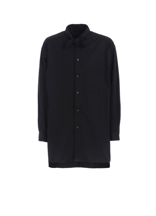 COTTON BROAD RIBBON COLLAR SHIRT