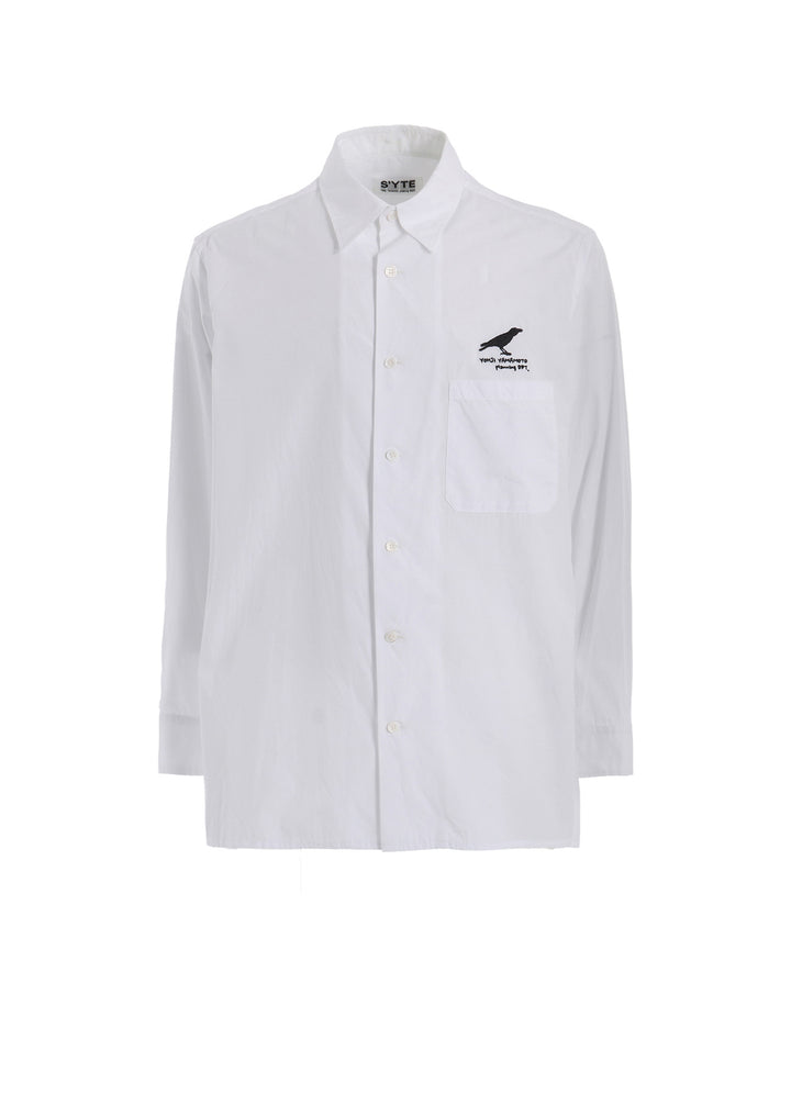 COTTON BROAD CROW EMBROIDERED SHIRT