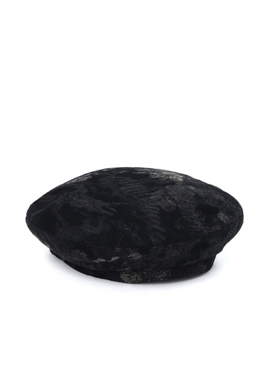 FADED FLORAL JACQUARD BERET