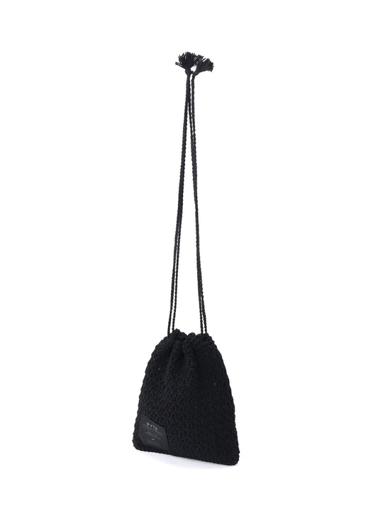 KNITTED DRAWSTRING MINI BAG