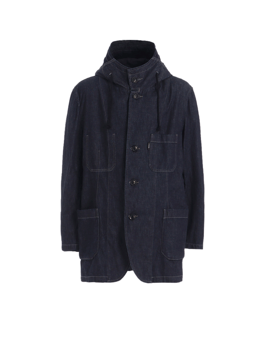 7oz TWO-TONE DENIM HOODED JACKET