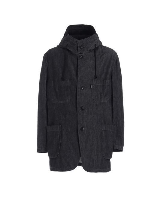 7oz TWO-TONE DENIM HOODED JACKET
