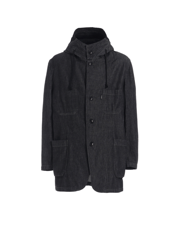 7oz TWO-TONE DENIM HOODED JACKET