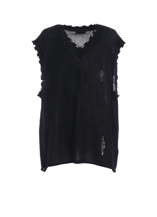 COMPACT TWIST 10G DAMAGED KNITTED VEST