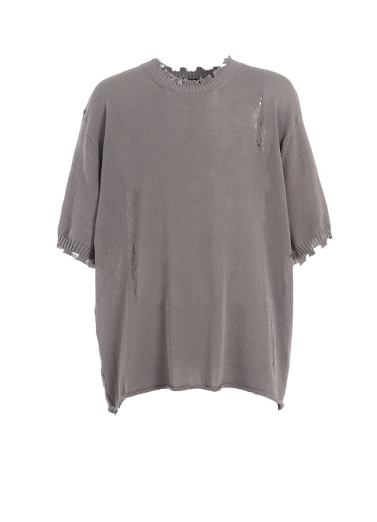 COMPACT TWIST 10G DAMAGED KNITTED PULLOVER