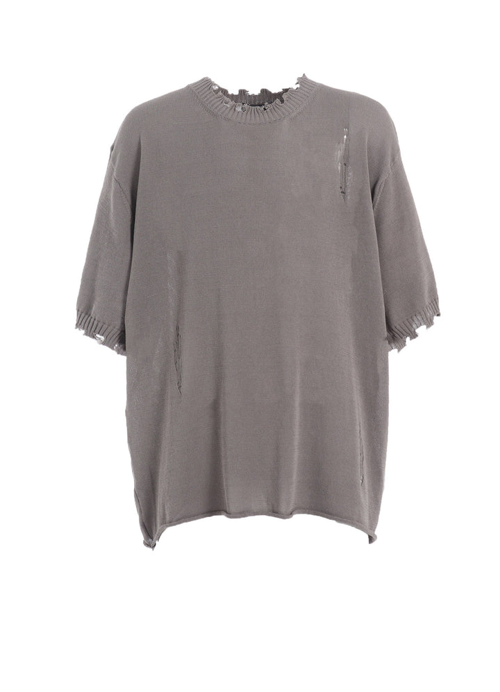COMPACT TWIST 10G DAMAGED KNITTED PULLOVER
