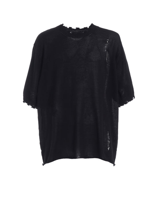 COMPACT TWIST 10G DAMAGED KNITTED PULLOVER