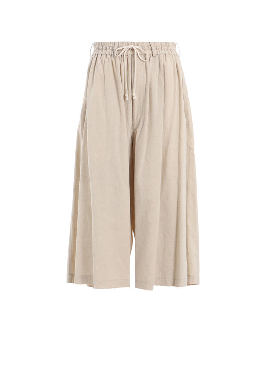 COTTON/LINEN POPLIN CULOTTE PANTS