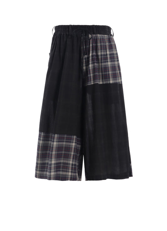 MADRAS CHECK PIGMENT PRINT CULOTTE PANTS