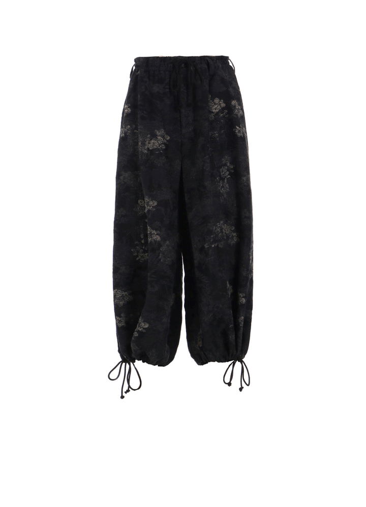 FADED FLORAL JACQUARD HAKAMA BALLOON PANTS