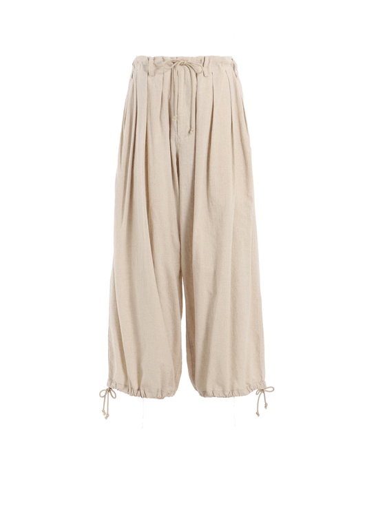COTTON/LINEN POPLIN BALLOON PANTS