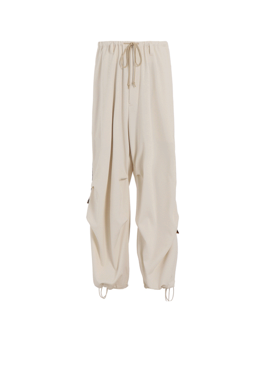 PE/SMOOTH JERSEY KNEE TUCK MILITARY PANTS WITH TYROLEAN TAPES