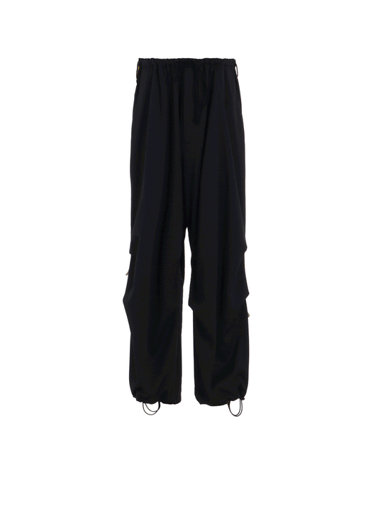 PE/SMOOTH JERSEY KNEE TUCK MILITARY PANTS WITH TYROLEAN TAPES