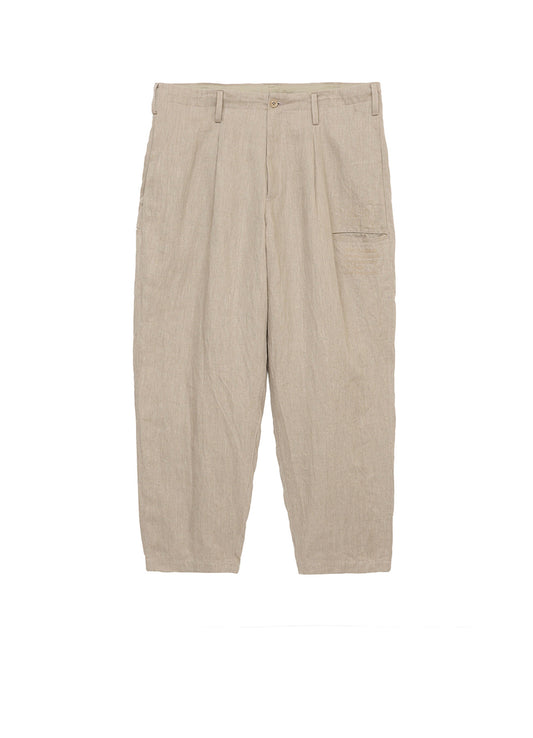 S’YTE × GDC Collaborate Collection- VINTAGE LINEN CHINO CLOTH OCTAGON STAR EMBROIDERY WAIST-STRING PANTS