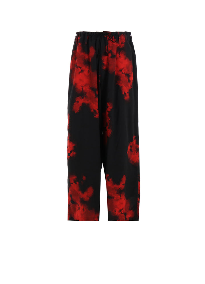 FLAMES PATTERN WAIST-STRING WIDE PANTS