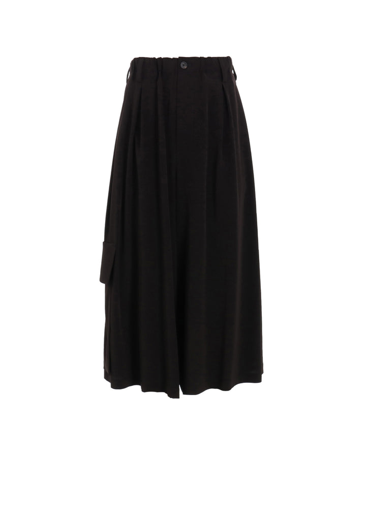 CREPE de CHINE CROPPED WIDE PANTS WITH GUSSETED FLAP POCKET