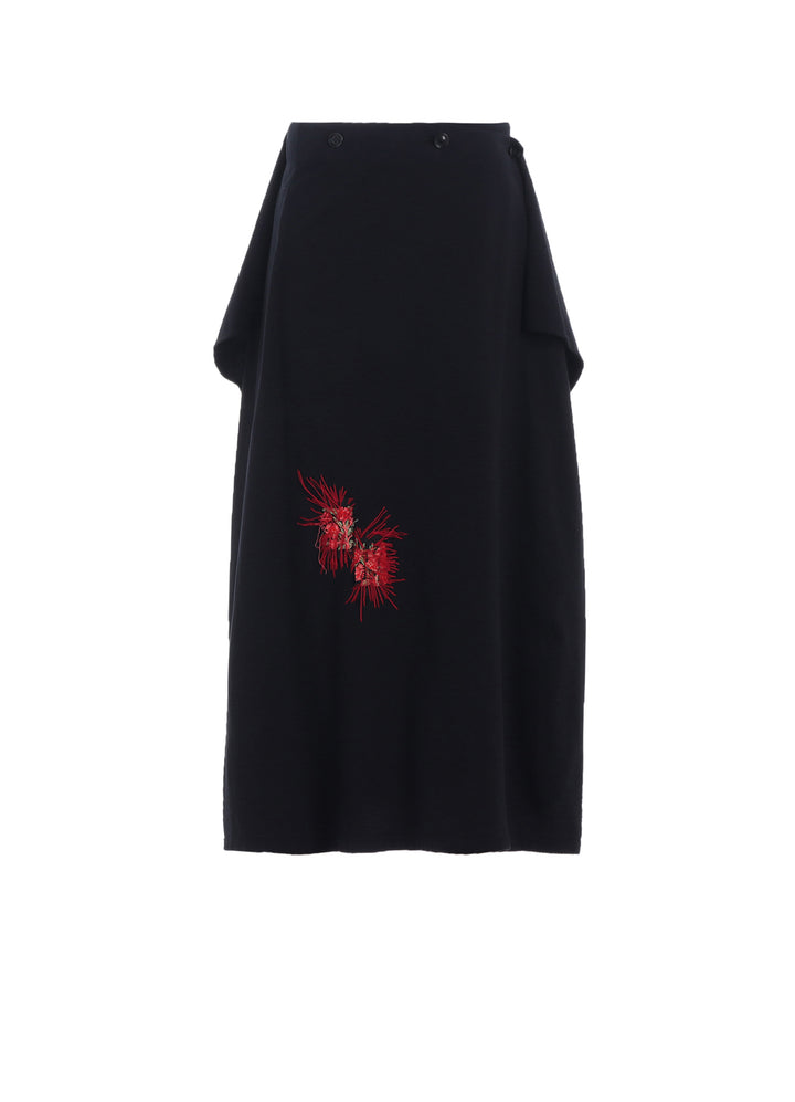 CLASSIC JERSEY TYROLEAN EMBROIDERY WRAP SKIRT