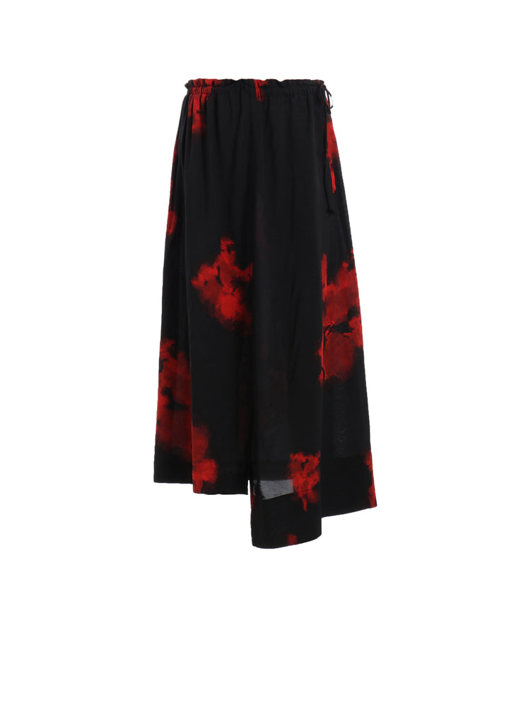 FLAMES PATTERN WAIST-STRING GATHERED SKIRT