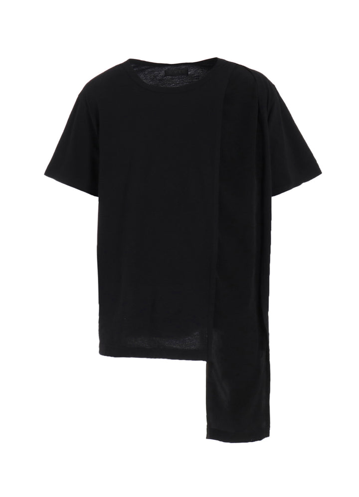 SOFT JERSEY+CREPE de CHINE ASYMMETRICAL T-SHIRT