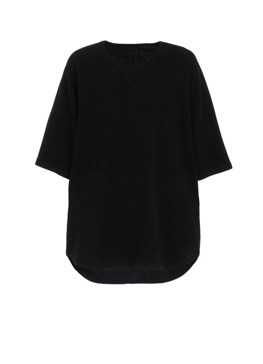 COTTON GAUZE BACK CENTER STITCH OVERSIZED RAGLAN SLEEVE T-SHIRT