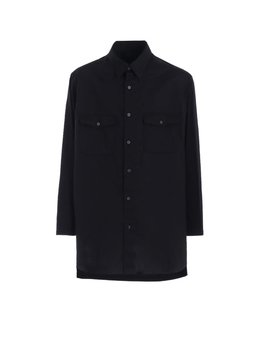 WOVEN AND JERSEY COMBINATION REGULAR COLLAR SHIRT