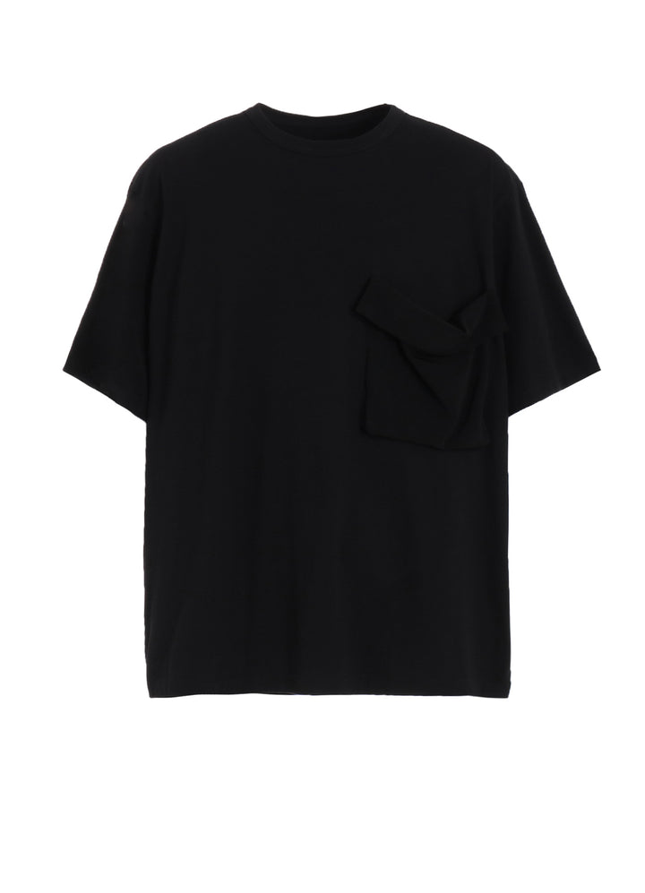 SOFT JERSEY+CREPE de CHINE POCKET T-SHIRT