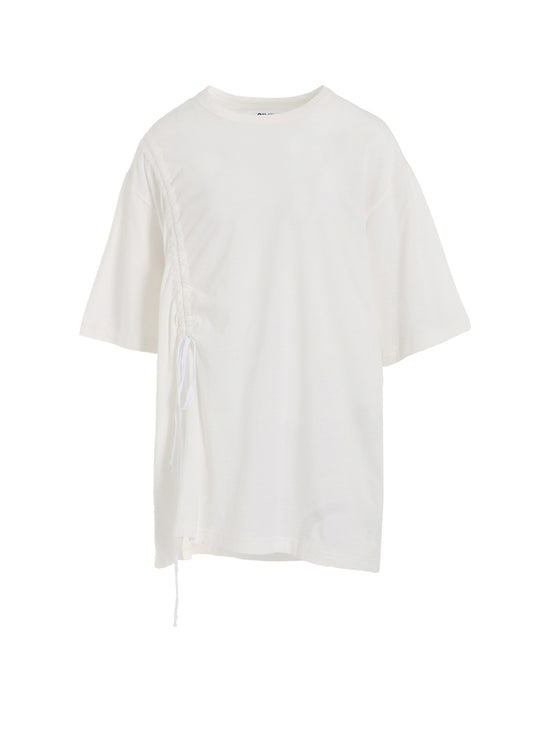 SOFT JERSEY T-SHIRT WITH GATHERED STRINGS