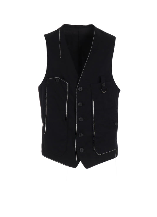 COTTON TWILL COLOR STITCHING WORK VEST