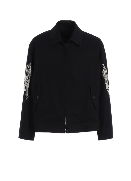 BAROQUE EMBROIDERY OVERSIZED ZIPPER BLOUSON