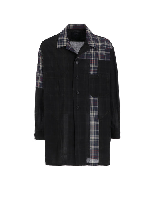 MADRAS CHECK PIGMENT PRINT SHIRT-BLOUSON