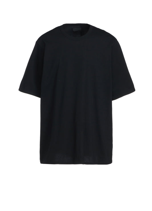 COTTON JERSEY VERTICALLY GRAFTED T-SHIRT WITH HEM SLITS